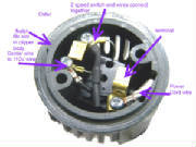 photo of an Oster A5/76 diagram of 2 speed switch wiring